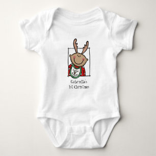 Body Para Bebê Primeiro Natal do Bebê de Tom de Pele Média Person