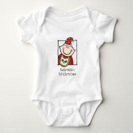 Body Para Bebê Primeiro Natal do Bebê de Tom Leve Personalizado