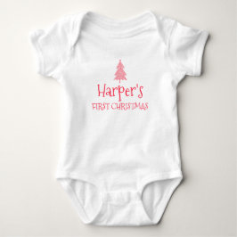 Body Para Bebê Primeiro Natal do Bebê Harper 1º Xmas Nome Roupa