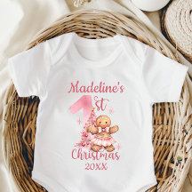 Primeiro Natal do Bebê Nome Personalizado Biscoito