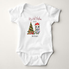 Body Para Bebê Primeiro Natal para o bebê personalizado alpaca ll
