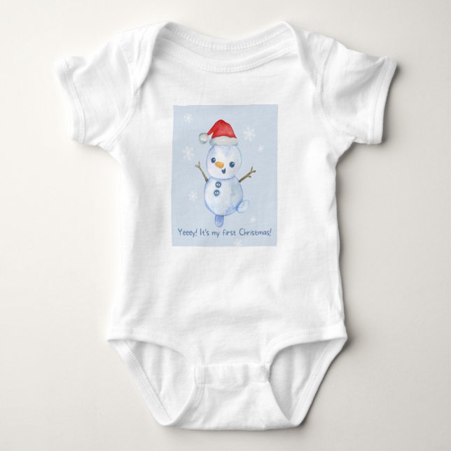 Body Para Bebê Primeiro Natal para um bebê (Frente)