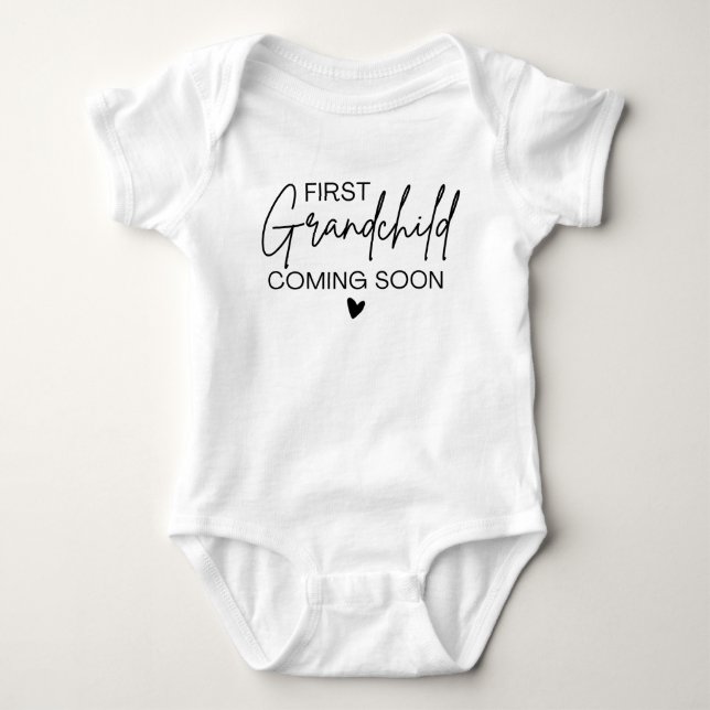 Body Para Bebê Primeiro neto chegando Avós em breve (Frente)
