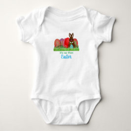 Body Para Bebê Primeiro Páscoa com Body de Bebê Ovos e Coelho