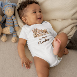 Body Para Bebê Primeiro Rodeio de Aniversário do Cowboy Country