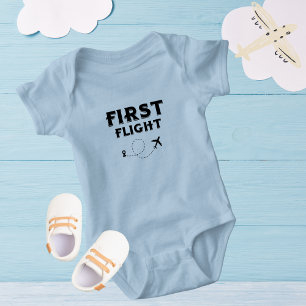 Body Para Bebê Primeiro VOO do Bebê, Avião Legal, Viagem, Azul Fo