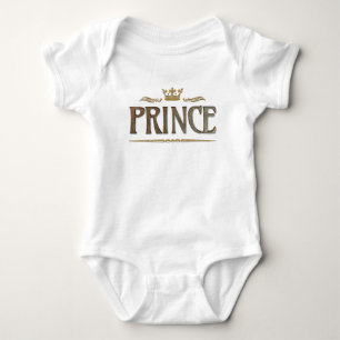 Body Para Bebê Prince Lettering - Grande Coroa Real Medieval