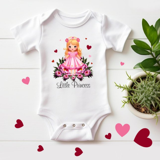 Body Para Bebê Princesa adorável com flores (Criador carregado)