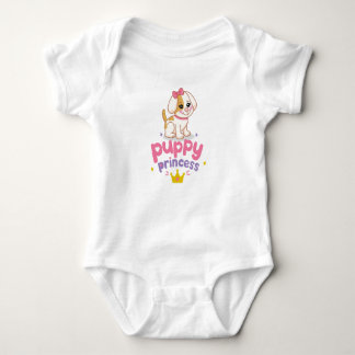 Body Para Bebê Princesa Cachorrinha Menina Fofa Cachorro Laço Ros