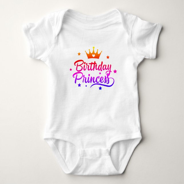 Body Para Bebê Princesa de Aniversário (Frente)