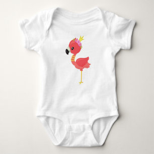 Body Para Bebê Princesa Flamingo, Coroa, Flamingo Cute, Flores