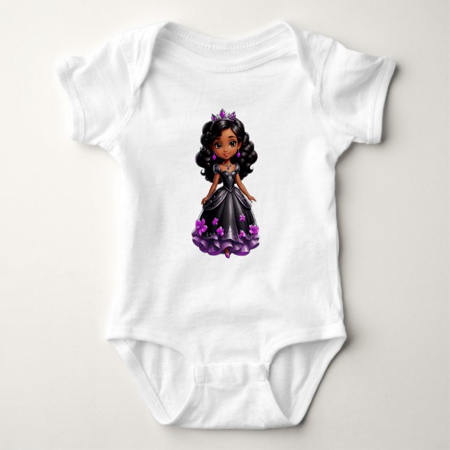 Body Para Bebê Princesa Negra (Frente)