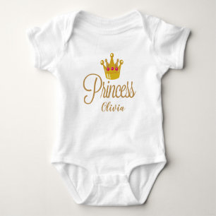 Body Para Bebê Princesa Personalizada (Primeira ou Sobrenome Infa