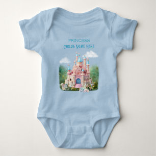 Body Para Bebê Princesa Rosa Rainha Floresta Floral Conto de Fada