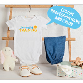 Body Para Bebê Profissão Personalizada Engraçada Nome Azul Laranj