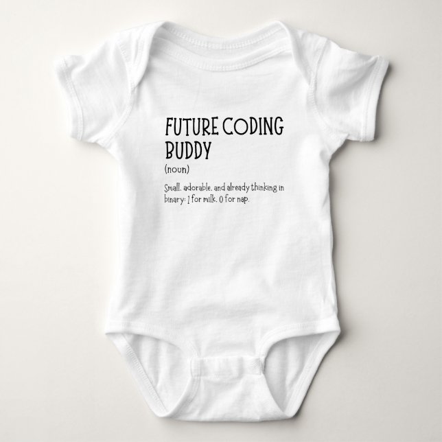 Body Para Bebê Programmer Future Coding Buddy Funny Developer (Frente)