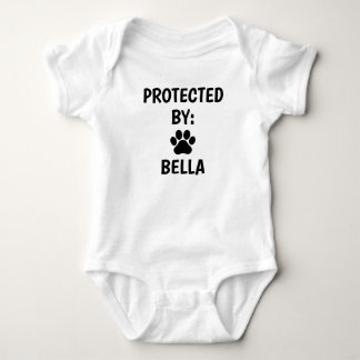 Body Para Bebê Protegido Pelo Nome do Cachorro Personalizado