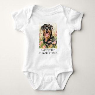 Body Para Bebê Protegido pelo Rottweiler – Presente de Bodysuit d