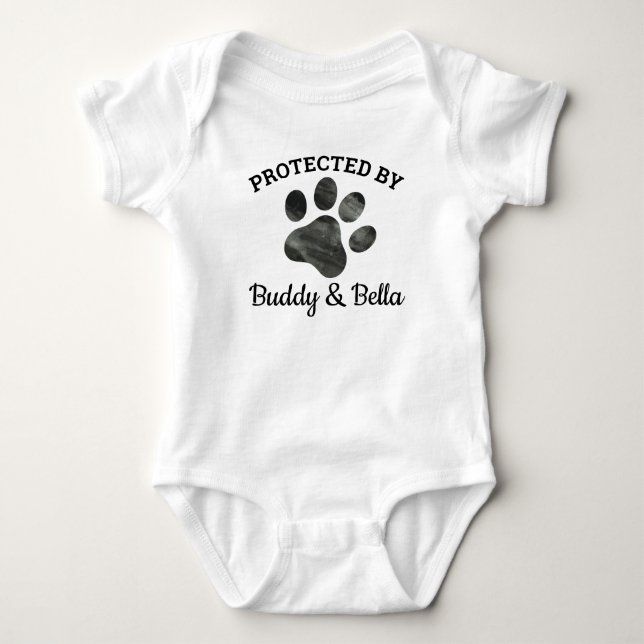 Body Para Bebê Protegido por Cachorro (Frente)