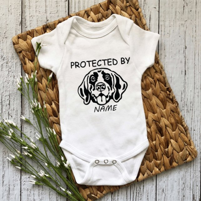 Body Para Bebê Protegido Por Cachorro Roupa personalizada para be (Criador carregado)