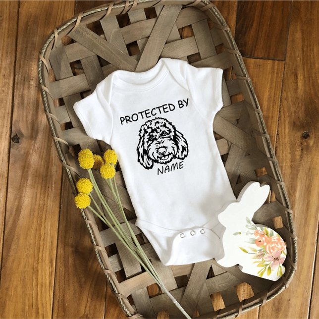 Body Para Bebê Protegido Por Cachorro Roupa personalizada para be (Criador carregado)