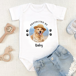Body Para Bebê Protegido por Foto Personalizada de Cão