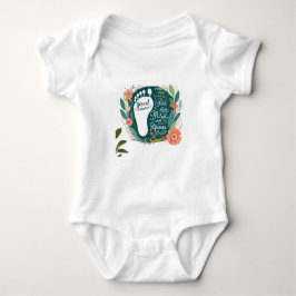 Body Para Bebê Proud Nurse Mama – Floral Baby Footprint Design