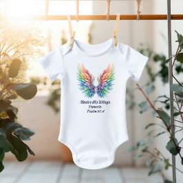 Body Para Bebê Psalm 91:4 Angel Wings Baby Bodysuit