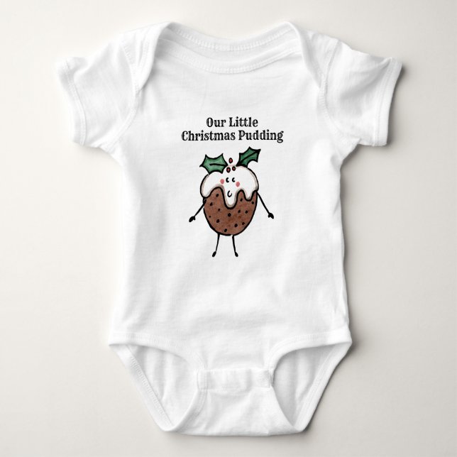 Body Para Bebê Pudim de Natal Personalizado (Frente)