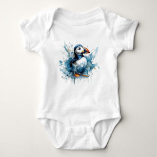 Body Para Bebê Puffin cúmulo de cor azul