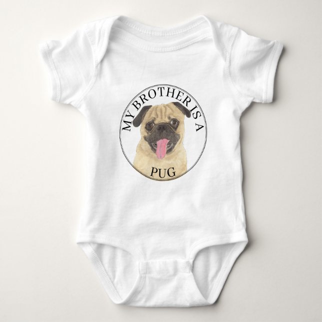 Body Para Bebê Pug Dog (Frente)
