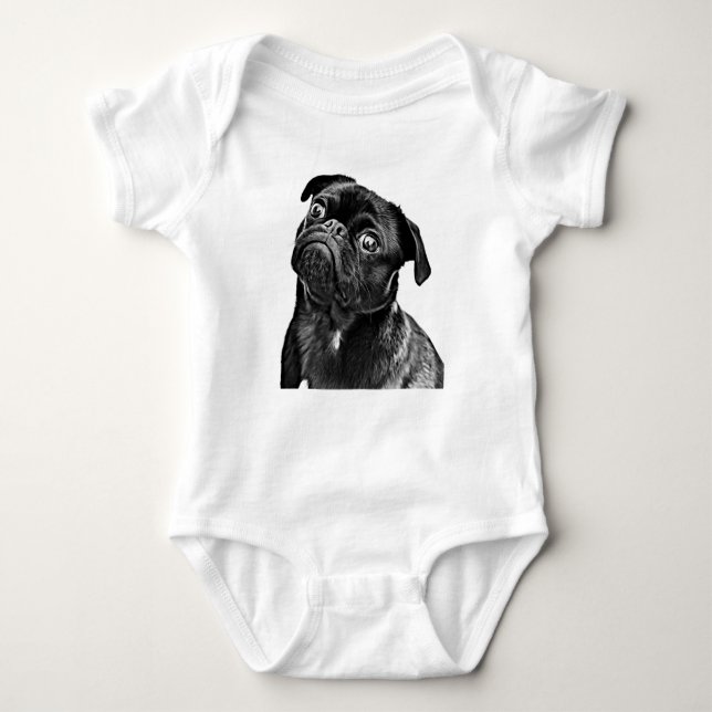 Body Para Bebê Pug| Fita para bebês ou peça única (Frente)