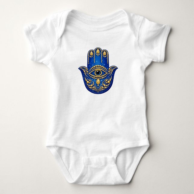 Body Para Bebê Pulseira Hamsa Amuleto de Proteção Bebê (Frente)