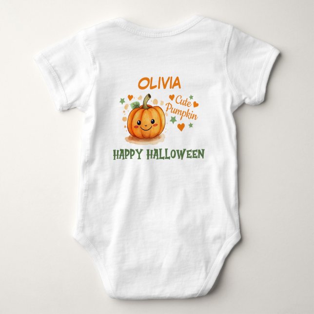 Body Para Bebê Pumpkin Bonito de Halloween (Verso)