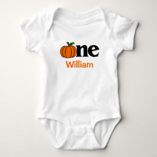 Body Para Bebê Pumpkin de queda do primeiro aniversario personali