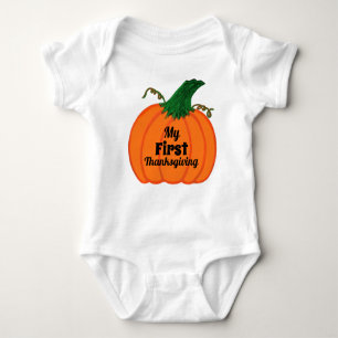 Body Para Bebê Pumpkin Laranja de Ação de Graças do Bebê