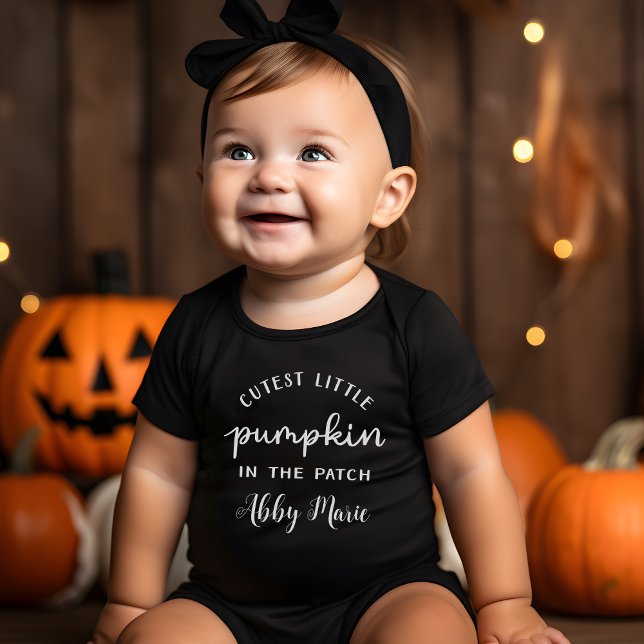 Body Para Bebê Pumpkin mais fofo no Patch Personalizado (Cutest Little Pumpkin in the Patch Custom Baby Bodysuit)