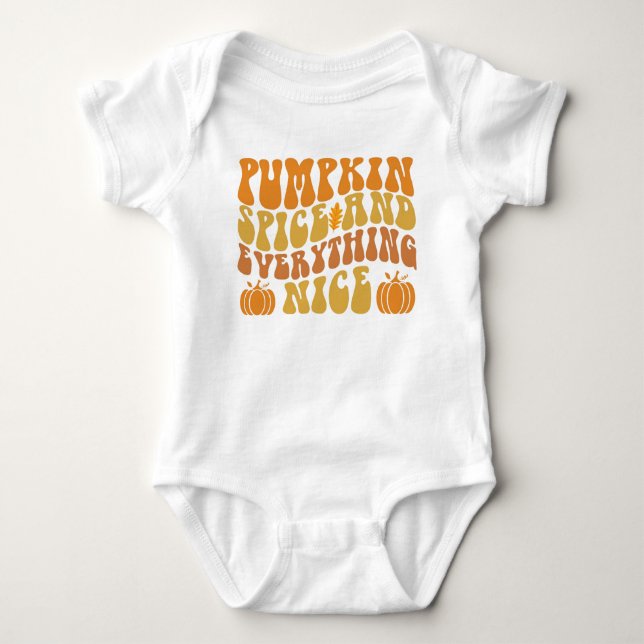 Body Para Bebê Pumpkin Spice E Tudo Bem (Frente)