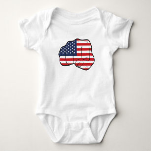 Body Para Bebê Punho de Bandeira Americano