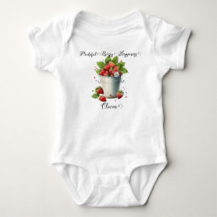 Body Para Bebê Punição Personalizada de Morango - Felicidade de M