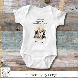 Body Para Bebê Puppy Dog Tails Rhyme Baby Boy Personalizado