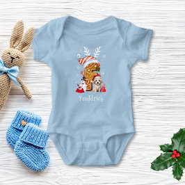 Body Para Bebê Puppy Gingerpão de Natal - Letra F Boy