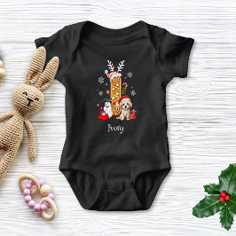 Body Para Bebê Puppy Gingerpão de Natal - Letra I Boy