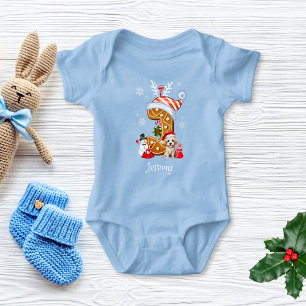 Body Para Bebê Puppy Gingerpão de Natal - Letra J Boy