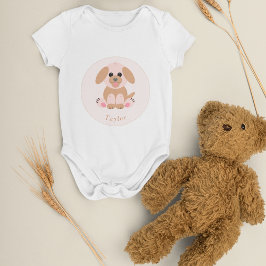 Body Para Bebê Puppy Personalizado Neutro do chá de fraldas