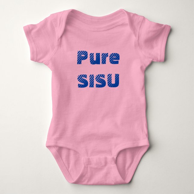 Body Para Bebê Puro SISU Bebê Finlandês, Um Pedaço (Rosa) (Frente)