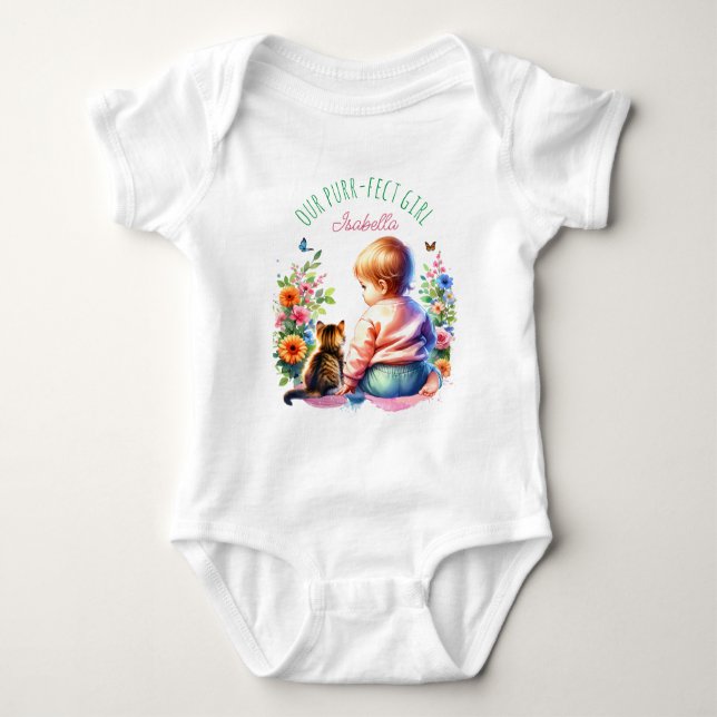 Body Para Bebê Purr-fect Girl | Personalizado (Frente)