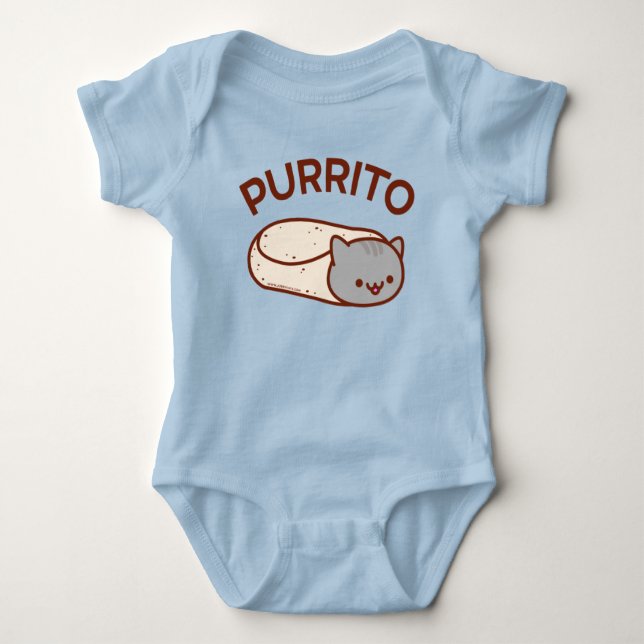 Body Para Bebê PURRITO - A roupa de bebê Burrito com Gato (Frente)