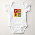 Body Para Bebê Quatro Dreidels<br><div class="desc">Prepare-se para brincar com o seu sonho durante as férias.  Isso vai fazer um presente perfeito!</div>