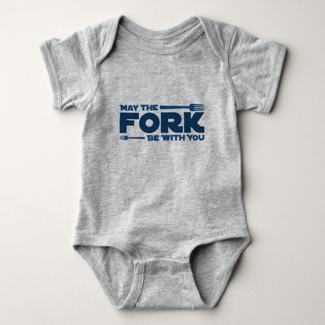 Body Para Bebê Que o garfo esteja com você (Frente)